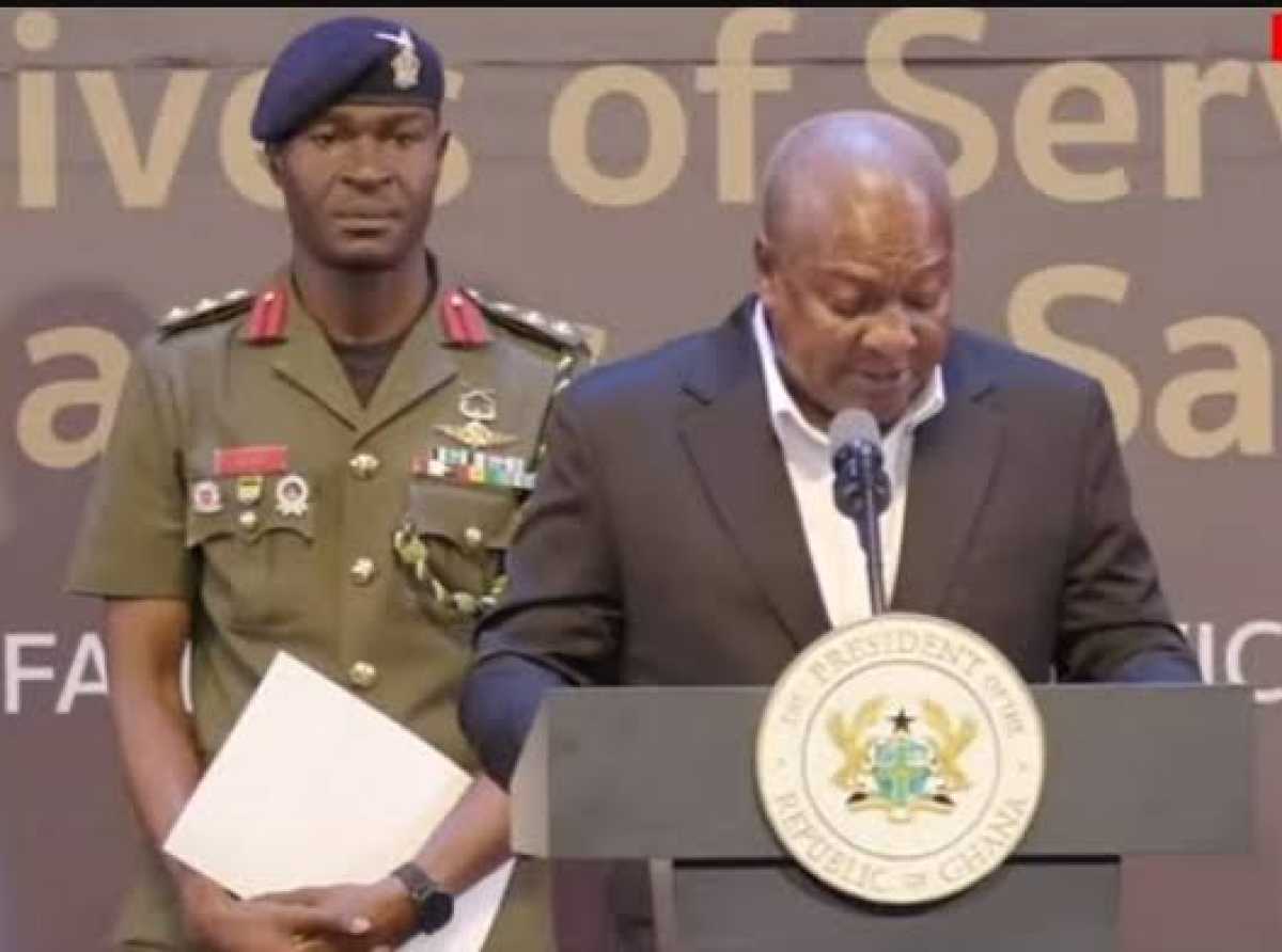 Mahama urges recognition of public servants’ sacrifices as Ghana marks one year since helicopter crash